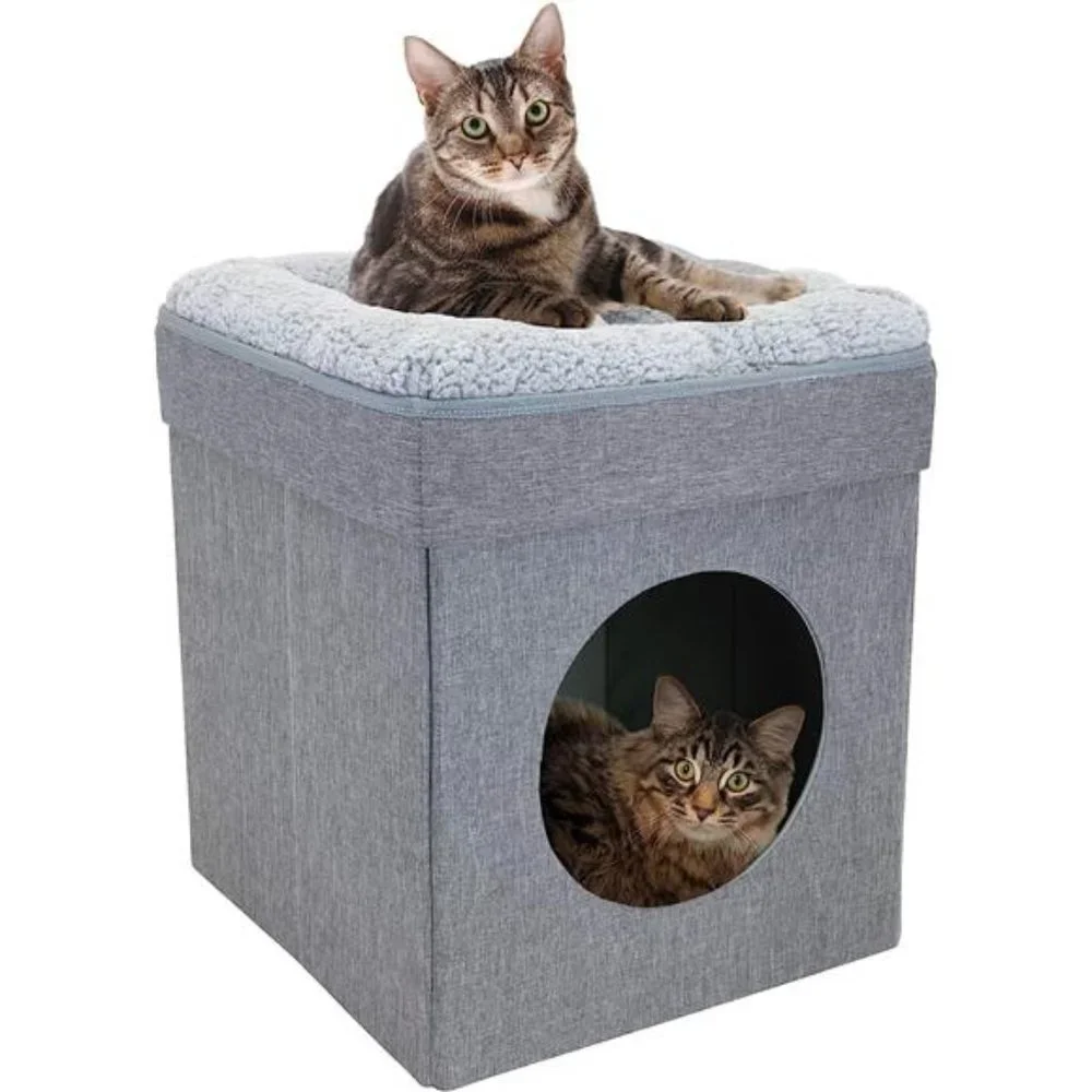 Large Cat Bed, Stackable Cat Cube, Indoor Cat House/Cat Condo, Cat Scratcher